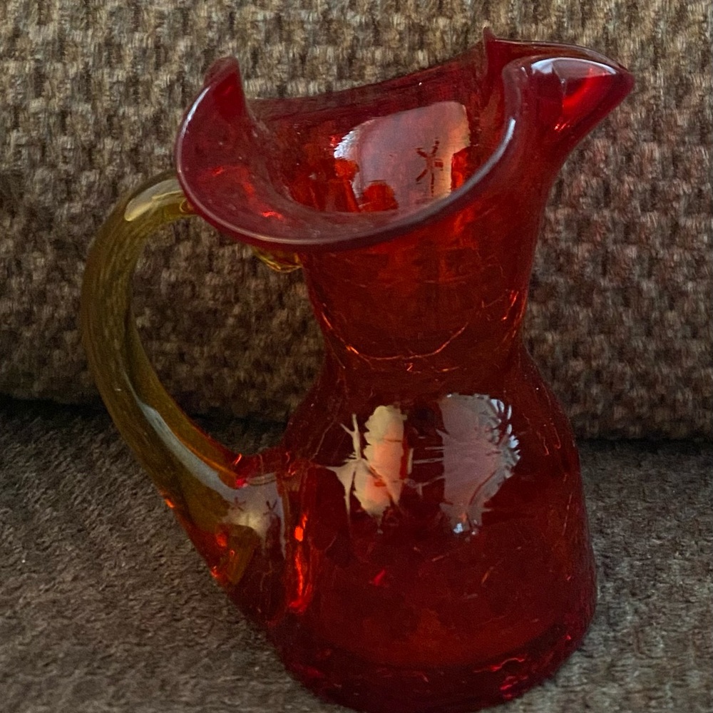 MCM Retro Art Glass Hand Blown Pitcher